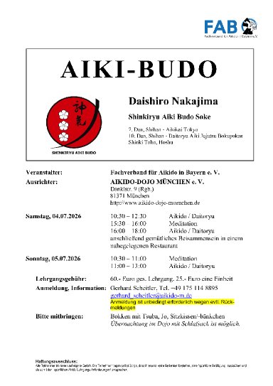 Aikido seminar poster